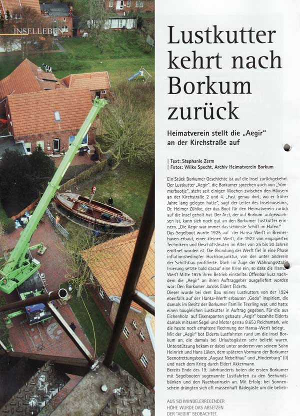 Lustkutter kehrt nach Borkum zurück